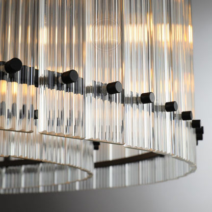 Golden Tea Modern Round Glass Chandelier 37"