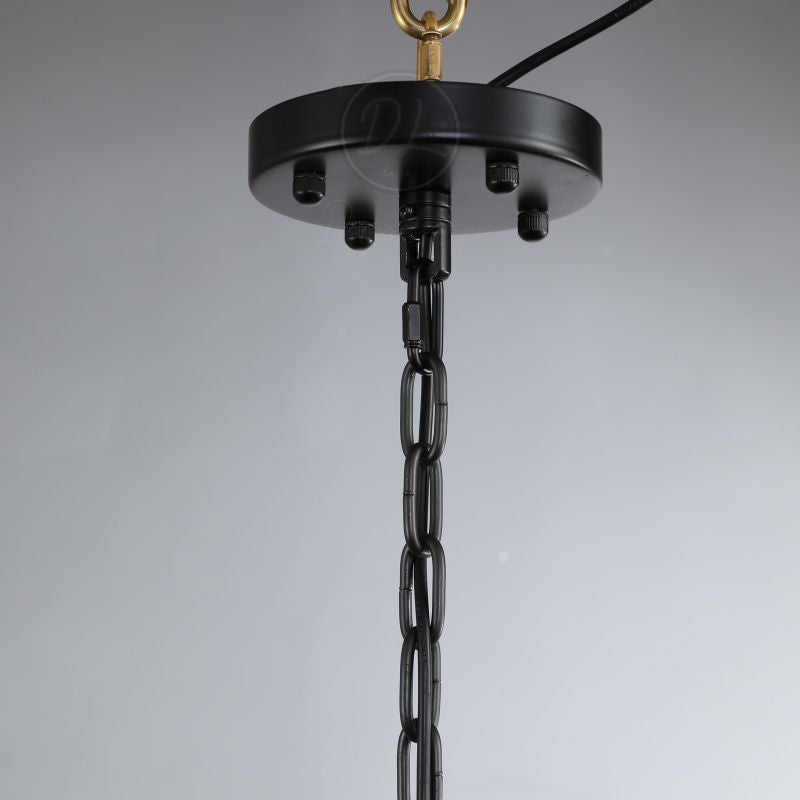 Golden Tea Modern Round Glass Chandelier 37"