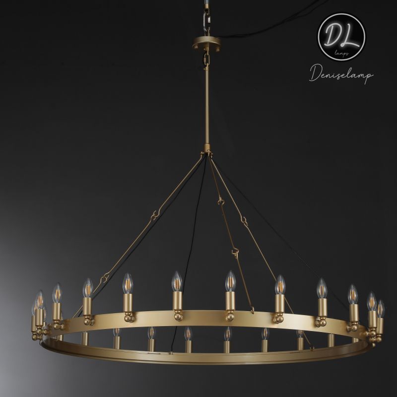 Horizon- Vintage glamorous metallic Filament Round Chandelier 26" 38"/ 50"/ 63"/ 73"