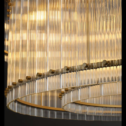 Sammi Modern 2-Tier Round Chandelier 60" For Living Room, Bedroom