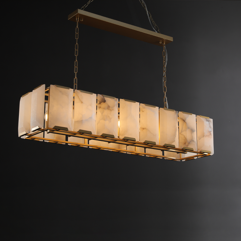 Verdant Calcite Rectangular Chandelier 42"/54"/62"/74"