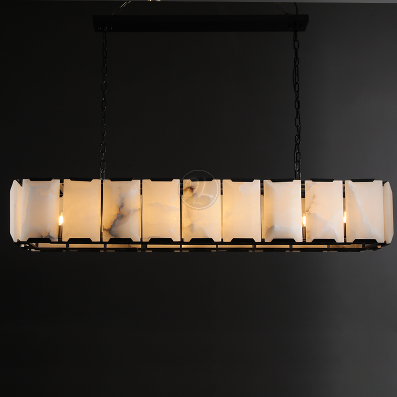 Verdant Calcite Rectangular Chandelier 42"/54"/62"/74"
