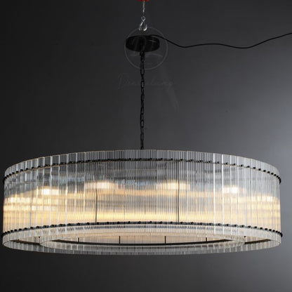 Golden Tea Modern Round Glass Chandelier 37"