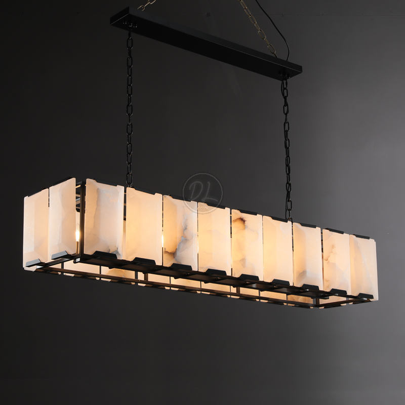 Verdant Calcite Rectangular Chandelier 42"/54"/62"/74"
