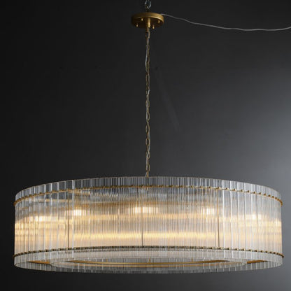 Golden Tea Modern Round Glass Chandelier 37"