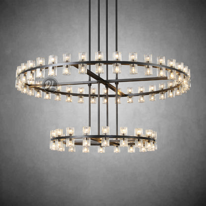 2-Tier Wine-Glass Round Chandelier 60",108-Lights