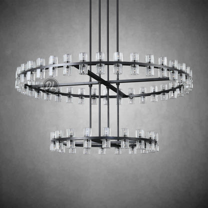2-Tier Wine-Glass Round Chandelier 60",108-Lights