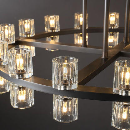 2-Tier Wine-Glass Round Chandelier 60",108-Lights