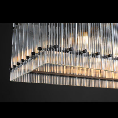 Golden Tea Modern Rectangle Glass Chandelier