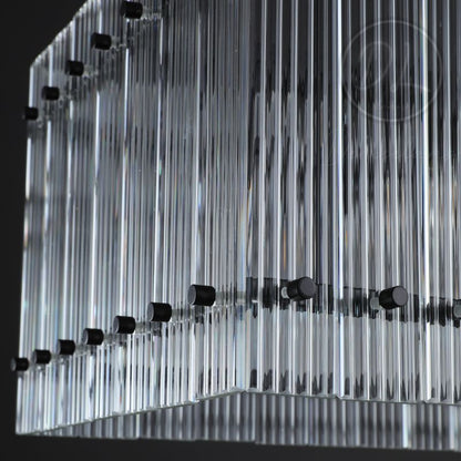 Golden Tea Modern Rectangle Glass Chandelier
