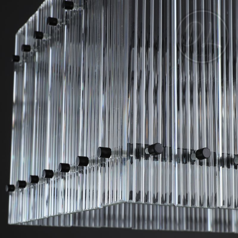Golden Tea Modern Rectangle Glass Chandelier