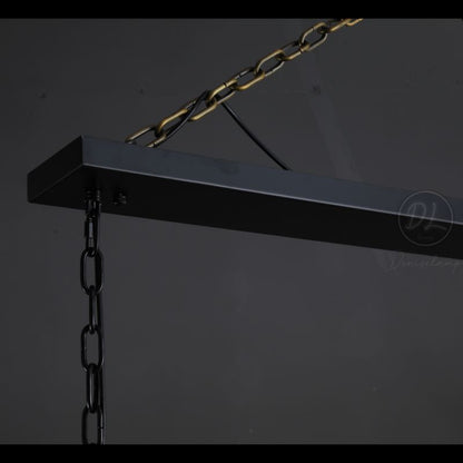 Golden Tea Modern Rectangle Glass Chandelier