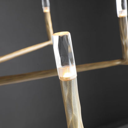 Huts Vintage Twig Stripe Texture Linear Chandelier 54“ 72"