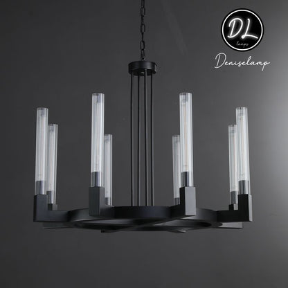 Elegance Modern Flow Stripe Round Chandelier 24"(Custom Size 6 Lights)36"/48"/60"/72"