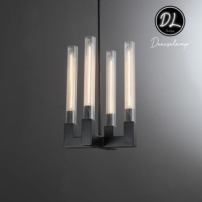 Elegance Modern Flow Stripe Round Chandelier 24"(Custom Size 6 Lights)36"/48"/60"/72"