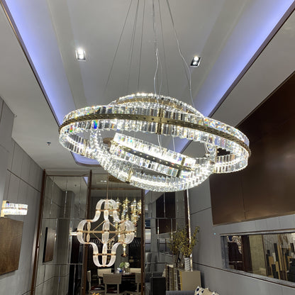 Denise Aquinox 3-Tier Round Crystal Ring LED Chandelier