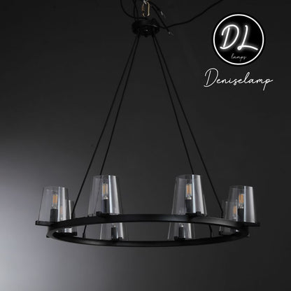Willow Fashion design glass lampshade Round Chandelier 36"/48"/60"