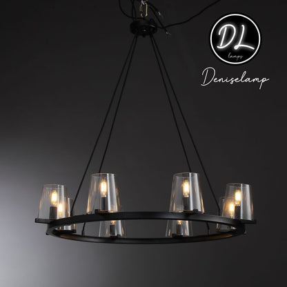Willow Fashion design glass lampshade Round Chandelier 36"/48"/60"