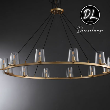 Willow Fashion design glass lampshade Round Chandelier 36"/48"/60"