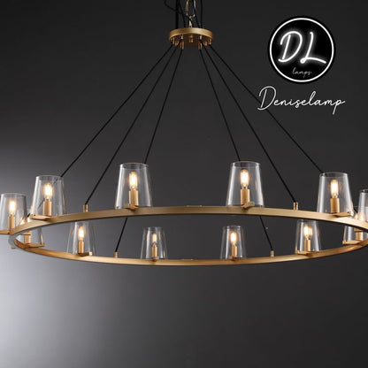 Willow Fashion design glass lampshade Round Chandelier 36"/48"/60"
