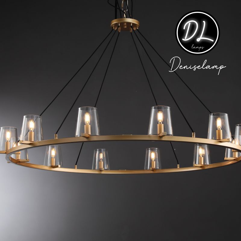 Willow Fashion design glass lampshade Round Chandelier 36"/48"/60"