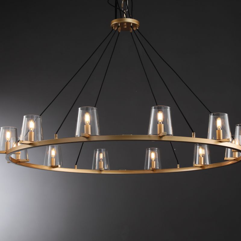Willow Fashion design glass lampshade Round Chandelier 36"/48"/60"