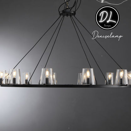 Willow Fashion design glass lampshade Round Chandelier 36"/48"/60"