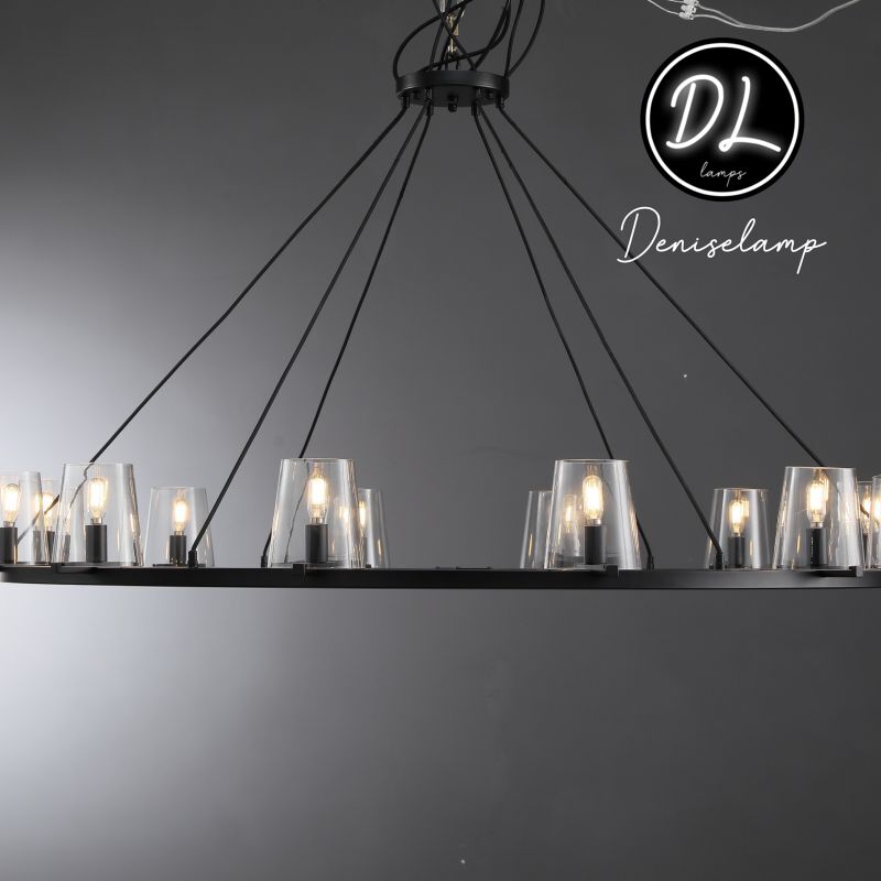 Willow Fashion design glass lampshade Round Chandelier 36"/48"/60"