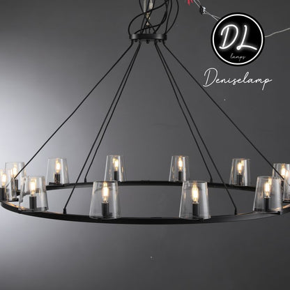 Willow Fashion design glass lampshade Round Chandelier 36"/48"/60"