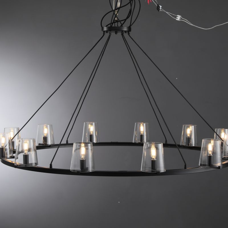 Willow Fashion design glass lampshade Round Chandelier 36"/48"/60"