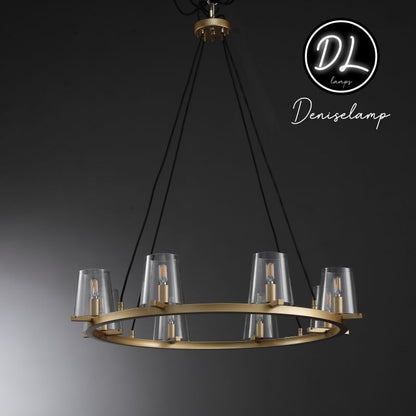 Willow Fashion design glass lampshade Round Chandelier 36"/48"/60"