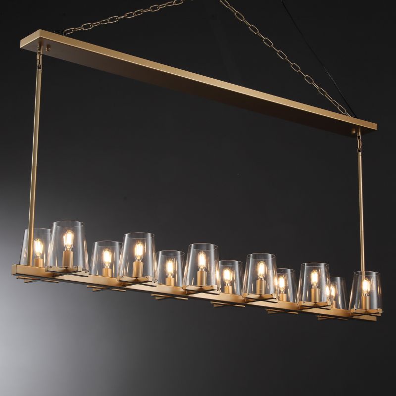 Willow Fashion design glass lampshade Linear Chandelier 49"/60"