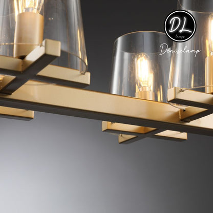 Willow Fashion design glass lampshade Linear Chandelier 49"/60"