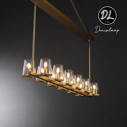 Willow Fashion design glass lampshade Linear Chandelier 49"/60"