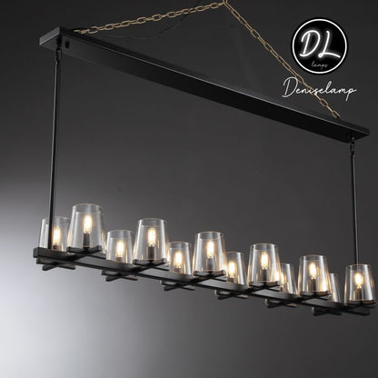 Willow Fashion design glass lampshade Linear Chandelier 49"/60"