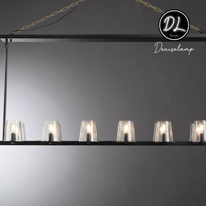 Willow Fashion design glass lampshade Linear Chandelier 49"/60"