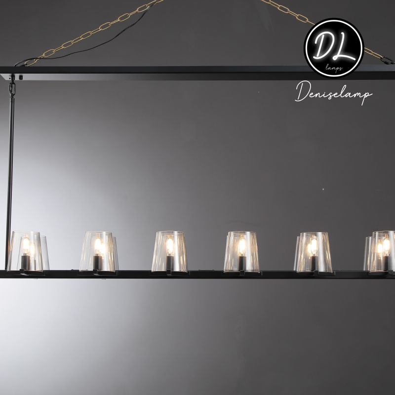 Willow Fashion design glass lampshade Linear Chandelier 49"/60"