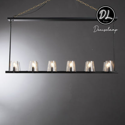 Willow Fashion design glass lampshade Linear Chandelier 49"/60"