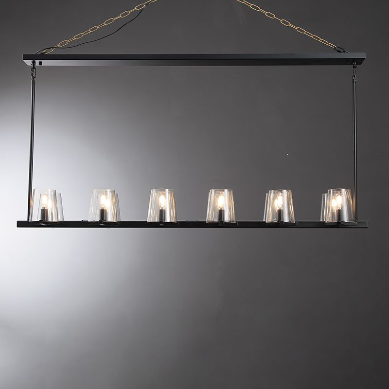 Willow Fashion design glass lampshade Linear Chandelier 49"/60"