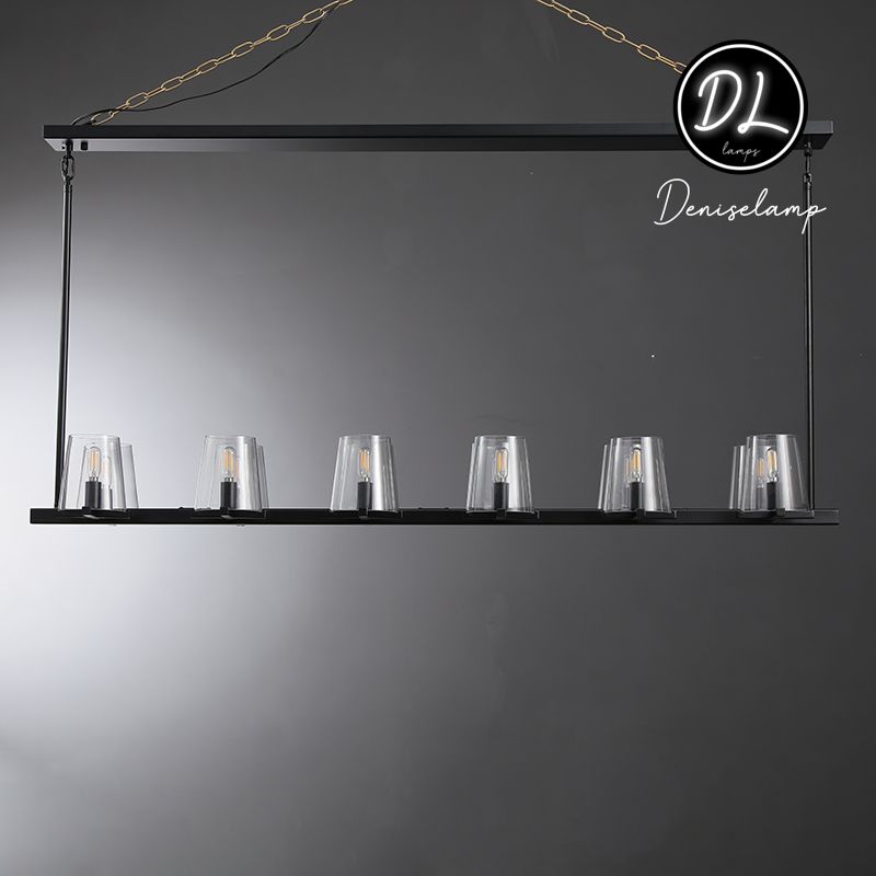 Willow Fashion design glass lampshade Linear Chandelier 49"/60"