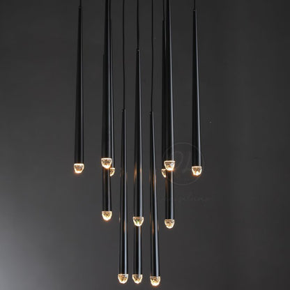 Twilight- Stylish modern art vertebrae tube shape crystal Round Chandelier 18"/24"/30"/48"