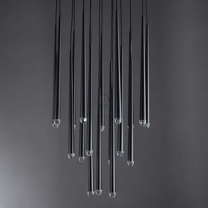 Twilight- Stylish modern art vertebrae tube shape crystal Round Chandelier 18"/24"/30"/48"