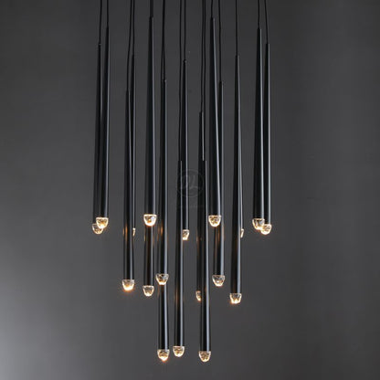 Twilight- Stylish modern art vertebrae tube shape crystal Round Chandelier 18"/24"/30"/48"