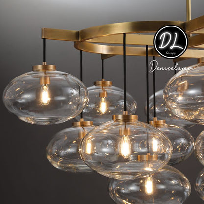 Veil- Ultra-modernist Clear Glass Round Chandelier 36"