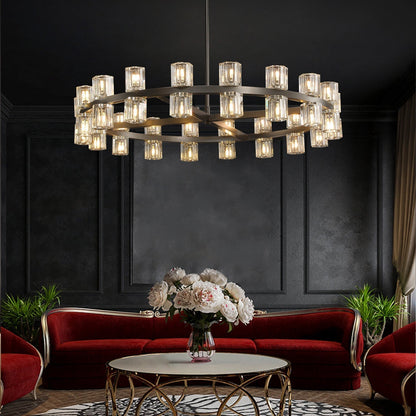 Modern Wine-Glass Round Glass Chandelier 36"/48"60"