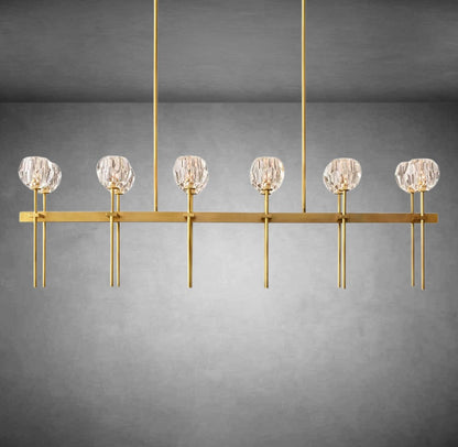 Bolura De Cristal Clear Glass Double Linear Chandelier