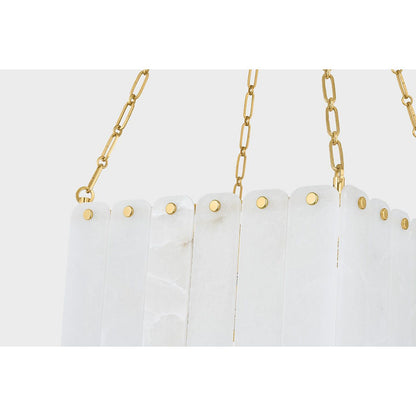 Ruby Alabaster Square Moissanite Chandelier 20'' 26''