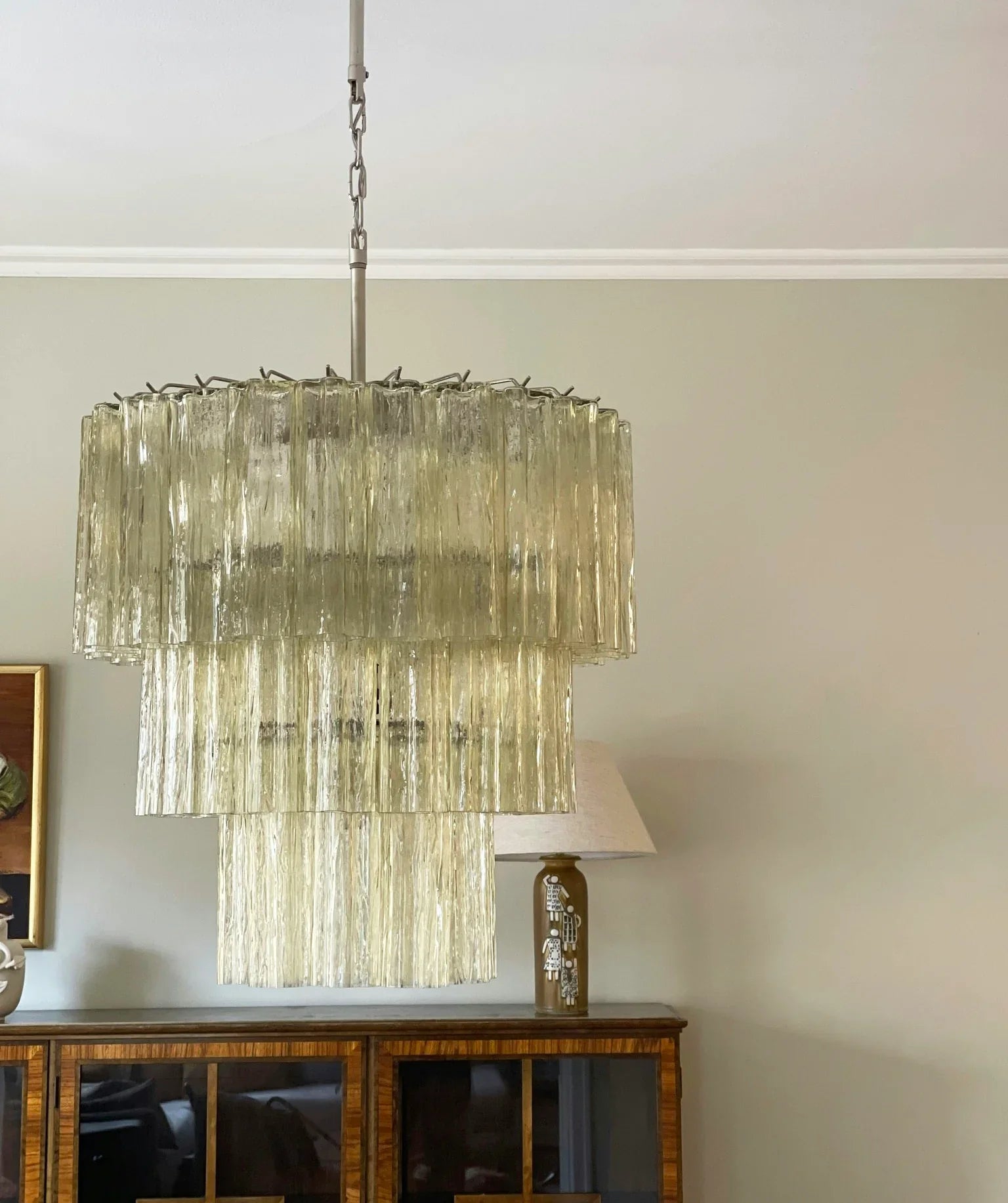 Murano Honey Glass Tube Chandelier 25.6"