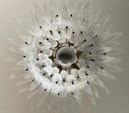 Murano Palmette Transparent Chandelier 34"