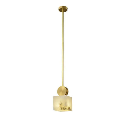 Alabaster Mini Pendant lights For Bedroom 3.94"D*8.66"H Square   Pendant [product_tags] Fabtiko